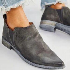 Free People Womens 39 Brixton Western Shoe Boots Vintage Washed Black
